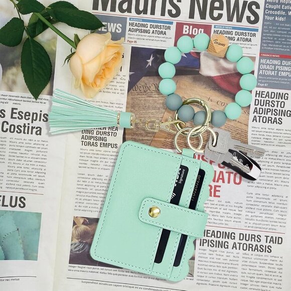 Mini Wallet Keychain Wristlet Beaded Bracelet For Women Gift - Picture 2 of 6